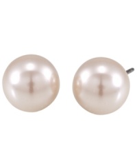 Simplicity at its best. These fresh and elegant stud earrings from Carolee feature polished glass pearls (10 mm) in a gold-plated post setting. Approximate diameter: 3/8 inch. Simplicity at its best. These fresh and elegant stud earrings from Carolee feature polished glass pearls (10 mm) in a gold-plated post setting. Approximate diameter: 3/8 inch.