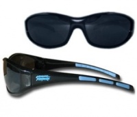 Carolina Panthers Sunglasses Plastic Screen Printed Team Logo Rubber Team Colored Accents Carolina Panthers Sunglasses Plastic Screen Printed Team Logo Rubber Team Colored Accents