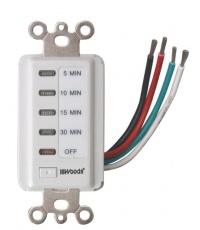 Woods 59007 Decora Style 30-15-10-5 Minute Preset Wall Switch Timer, White, 30-Minute Woods 59007 Decora Style 30-15-10-5 Minute Preset Wall Switch Timer, White, 30-Minute