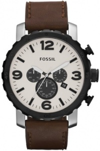 Fossil JR1390 Nate Leather Watch - Brown