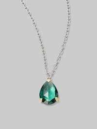From the La Petite Collection. A vibrant green quartz teardrop pendant on a simple sterling silver chain.Green quartz 18K gold Sterling silver Length, about 17 Lobster clasp closure Imported From the La Petite Collection. A vibrant green quartz teardrop pendant on a simple sterling silver chain.Green quartz 18K gold Sterling silver Length, about 17 Lobster clasp closure Imported