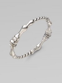 A truly unique design of connecting horse hooves and twisted rope, all in an antiqued-finish. SilvertoneDiameter, about 3½Slip-on styleMade in USA A truly unique design of connecting horse hooves and twisted rope, all in an antiqued-finish. SilvertoneDiameter, about 3½Slip-on styleMade in USA