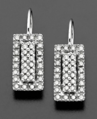 Perfect platforms of sparkle. These stylish round-cut diamond drop earrings (1/3 ct. t.w.) are set in 14k white gold. Approximate drop: 3/4 inches. Perfect platforms of sparkle. These stylish round-cut diamond drop earrings (1/3 ct. t.w.) are set in 14k white gold. Approximate drop: 3/4 inches.