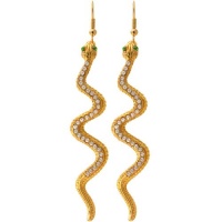 100% Nickel Free Snake Earrings Studded with Swarovski Stones, Made in USA!, in Gold with Matte Finish 100% Nickel Free Snake Earrings Studded with Swarovski Stones, Made in USA!, in Gold with Matte Finish