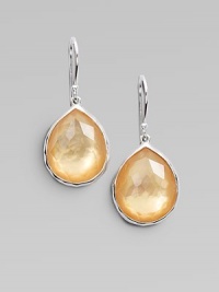 From the Wonderland Collection. A graceful, faceted teardrop-shaped doublet, the color of golden honey, combines color-backed mother-of-pearl layered with clear quartz in an elegantly simple sterling silver setting.Mother-of-pearl and clear quartzSterling silverLength, about 1¼Ear wireImported From the Wonderland Collection. A graceful, faceted teardrop-shaped doublet, the color of golden honey, combines color-backed mother-of-pearl layered with clear quartz in an elegantly simple sterling silver setting.Mother-of-pearl and clear quartzSterling silverLength, about 1¼Ear wireImported