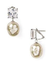 Flash back to glamour with these refined, pearl drop earrings from Majorica, accented by cubic zirconia stones. Wear this pair to lend classic appeal to every look. Flash back to glamour with these refined, pearl drop earrings from Majorica, accented by cubic zirconia stones. Wear this pair to lend classic appeal to every look.