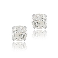 Sterling Silver 1.5ct CZ Stud Earrings, 6mm Sterling Silver 1.5ct CZ Stud Earrings, 6mm