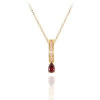 Studio 925 Garnet CZ Pear drop 18k Yellow Gold Vermeil Sterling Silver Pendant Studio 925 Garnet CZ Pear drop 18k Yellow Gold Vermeil Sterling Silver Pendant
