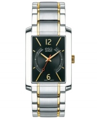 Traditional with a modern edge, this two-tone Synthesis collection watch from esQ Movado adds golden touches to your style. Traditional with a modern edge, this two-tone Synthesis collection watch from esQ Movado adds golden touches to your style.