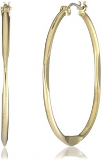 Nine West Hoopla Gold-Tone Wavy Medium Textured Click-It Hoop Earrings Nine West Hoopla Gold-Tone Wavy Medium Textured Click-It Hoop Earrings