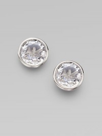 A large faceted clear crystal design. Brass Width, about ½ Post back Imported A large faceted clear crystal design. Brass Width, about ½ Post back Imported