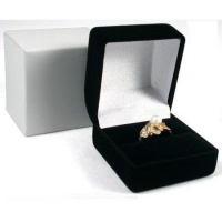 Black Flocked Ring Gift Box Jewelry Display