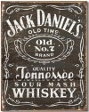 Jack Daniels Whiskey Tin Metal Sign :Woodcut Logo , 12x16