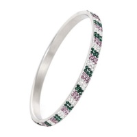 1PC Fashion Green And White CZ Crystal Stainless Steel Bracelet Jewelry Width 0.6cm 1PC Fashion Green And White CZ Crystal Stainless Steel Bracelet Jewelry Width 0.6cm