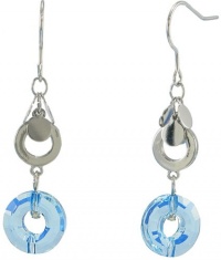 Circle Drop Swarovski Crystal Earrings (Blue) Circle Drop Swarovski Crystal Earrings (Blue)
