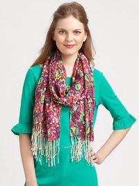 An awe-inspiring print adds whimsical charm to this scarf made from a luxurious combination of silk and cashmere.30 X 7451% silk/49% cashmereImported An awe-inspiring print adds whimsical charm to this scarf made from a luxurious combination of silk and cashmere.30 X 7451% silk/49% cashmereImported