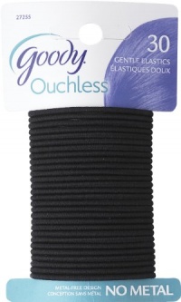 Goody Ouchless Elastics, Black, 36 Count (Pack of 3)