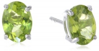 Sterling Silver 8x6mm Oval Peridot Earrings Sterling Silver 8x6mm Oval Peridot Earrings