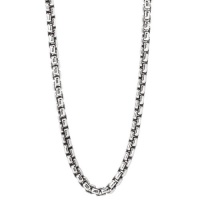 925 Silver Oxidized Puff Chain-2.4mm 18 , 20 or 24 IN