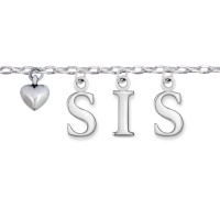 925 Sterling Silver Love Sis Dangling Word and Heart Charm Bracelet 7''-9'' Gift for Sister Fashion Jewelry for Women, Teens - Nickel Free 925 Sterling Silver Love Sis Dangling Word and Heart Charm Bracelet 7''-9'' Gift for Sister Fashion Jewelry for Women, Teens - Nickel Free