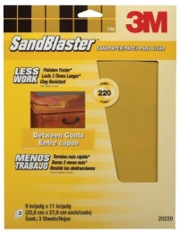 3M SandBlaster Between Coats Sandpaper, 220-Grit, 9-Inch by 11-Inch 3M SandBlaster Between Coats Sandpaper, 220-Grit, 9-Inch by 11-Inch