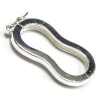 .925 Sterling Silver Peanut Pear Shape Link Connector / Necklace Pearl Shortener Echancer Clasp .925 Sterling Silver Peanut Pear Shape Link Connector / Necklace Pearl Shortener Echancer Clasp