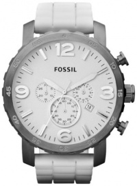 FOSSIL JR1427 Nate Chronograph Silicone Watch White FOSSIL JR1427 Nate Chronograph Silicone Watch White
