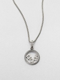 From the Tapestry Collection. A dazzling diamond accented design in sleek sterling silver. Sterling silverDiamonds, .11 tcwSize, about 1Hinged baleImported Please note: Chain sold separately. From the Tapestry Collection. A dazzling diamond accented design in sleek sterling silver. Sterling silverDiamonds, .11 tcwSize, about 1Hinged baleImported Please note: Chain sold separately.