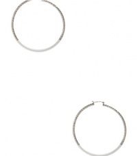 G by GUESS Color-Blocked Hoop Earrings, SILVER