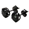 Authentic Black Enamel Stud Earrings Sterling Silver .925 Genuine Black Diamond Color Cubic Zirconia 2 Carat Total Weight Special Limited Time Offer Super Sale Price, Comes with a Free Gift Pouch and Gift Box