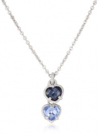 Judith Ripka Linen Silver Twin Heart Necklace Judith Ripka Linen Silver Twin Heart Necklace