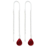 Sterling Silver Red Crystal Threader Earrings Sterling Silver Red Crystal Threader Earrings