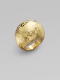 A bold, gold dome with a rich hammered texture. 18k yellow gold Width, about ½ Imported A bold, gold dome with a rich hammered texture. 18k yellow gold Width, about ½ Imported