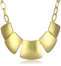Kenneth Jay Lane Satin Gold-Plated Bib Necklace, 19 Kenneth Jay Lane Satin Gold-Plated Bib Necklace, 19
