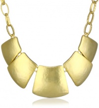 Kenneth Jay Lane Satin Gold-Plated Bib Necklace, 19