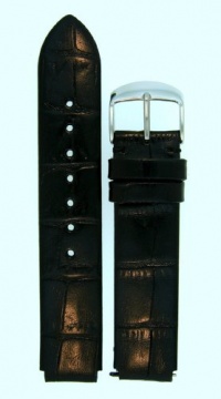 Fits Philip Stein size 1 18mm Black Alligator Grain Leather Watchband With Spring Bars - by JP Leatherworks Fits Philip Stein size 1 18mm Black Alligator Grain Leather Watchband With Spring Bars - by JP Leatherworks