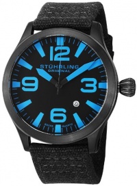 Stuhrling Original Men's 141B.335B51 Aviator Tuskegee Skylancer Swiss Quartz Date Black Canvas Strap Watch Stuhrling Original Men's 141B.335B51 Aviator Tuskegee Skylancer Swiss Quartz Date Black Canvas Strap Watch
