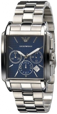 Emporio Armani Men's AR0480 Classic Chronograph Stainless Steel Blue Dial Watch Emporio Armani Men's AR0480 Classic Chronograph Stainless Steel Blue Dial Watch