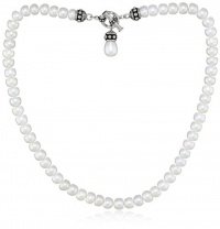 Honora Pallini White Freshwater Cultured Pearl Drop Charm Toggle Necklace, 17