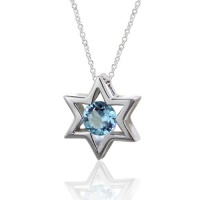 Effy Jewelry Effy® 14K White Gold Star Of David Blue Topaz Pendant 1.0 Tcw. Effy Jewelry Effy® 14K White Gold Star Of David Blue Topaz Pendant 1.0 Tcw.