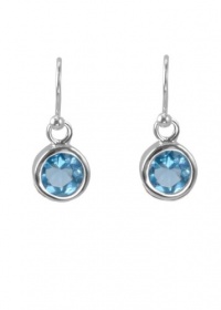 Barse Sterling Silver Round Blue Clear Crystal Earrings