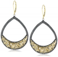 Dana Kellin Open Dark Silver and Antique Gold- Plated Sterling Beaded Earrings Dana Kellin Open Dark Silver and Antique Gold- Plated Sterling Beaded Earrings
