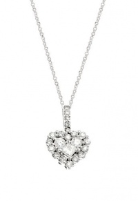 Effy Jewlery 14K White Gold Diamond Heart Pendant, .74 TCW Effy Jewlery 14K White Gold Diamond Heart Pendant, .74 TCW