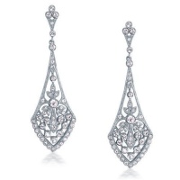 Bling Jewelry Art Deco Leaves Teardrop Pave Crystal Bridal Chandelier Earrings Bling Jewelry Art Deco Leaves Teardrop Pave Crystal Bridal Chandelier Earrings