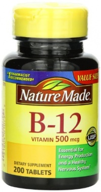Nature Made Vitamin B-12 500 Mcg, Tablets, 200-Count
