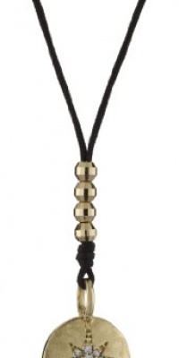 Mizuki 14k Diamond Starburst Medallion Necklace On Poly Silk Cord, 26 Mizuki 14k Diamond Starburst Medallion Necklace On Poly Silk Cord, 26