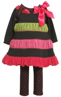 Bonnie Baby-Girls Newborn Colorblock Tiered Legging Set Bonnie Baby-Girls Newborn Colorblock Tiered Legging Set