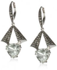 Judith Jack Mint Sterling Silver, Swarovski Marcasite and Chalcedony Drop Earrings Judith Jack Mint Sterling Silver, Swarovski Marcasite and Chalcedony Drop Earrings