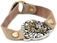 Lucky Brand Two-Tone Butterfly Plaque Leather Bracelet Lucky Brand Two-Tone Butterfly Plaque Leather Bracelet
