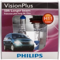 Philips H11 VisionPlus Headlight Bulb, Pack of 2 Philips H11 VisionPlus Headlight Bulb, Pack of 2